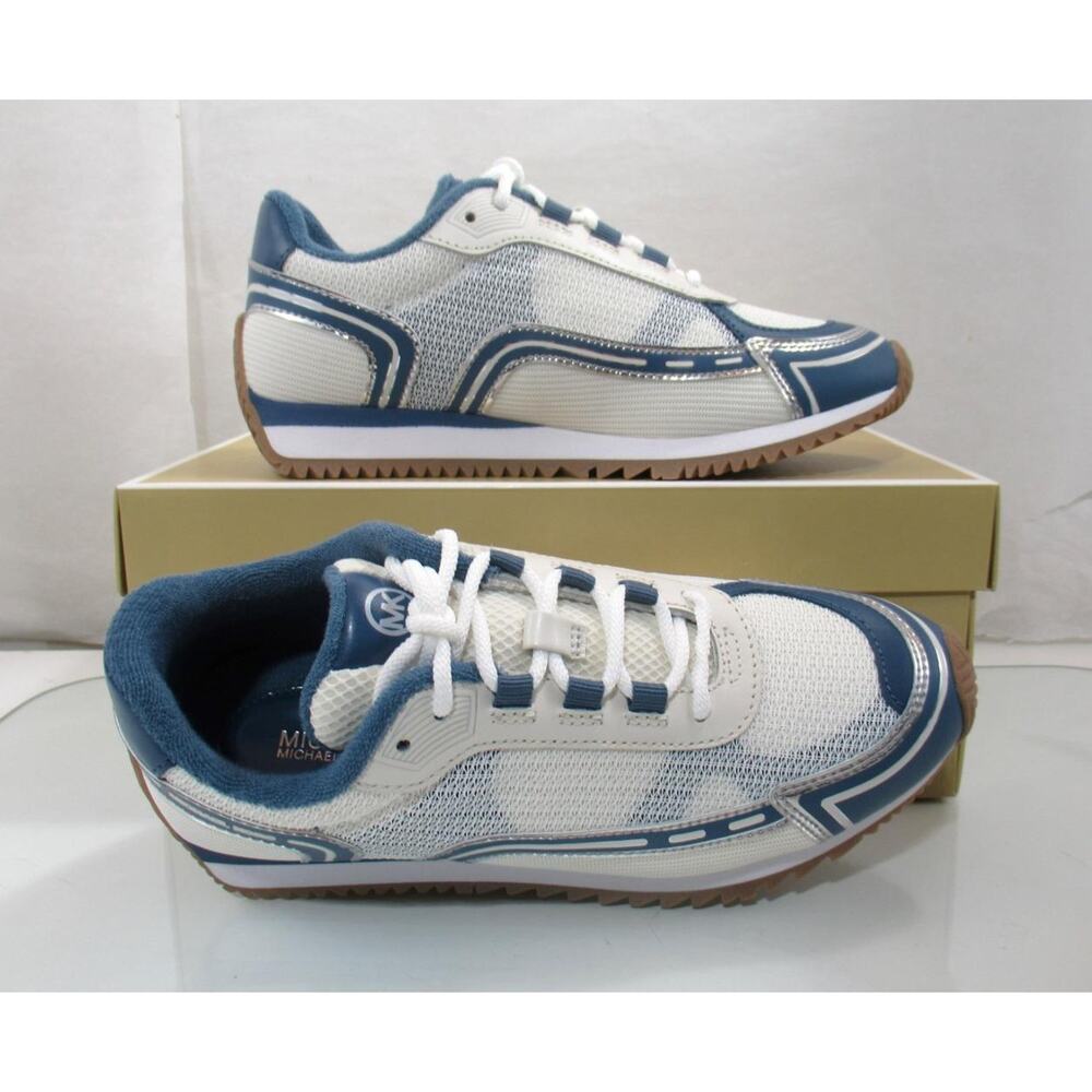 Michael Kors Byrdie Trainer Lace Up Sneakers Dark Chambray Multi - Picture 10 of 12